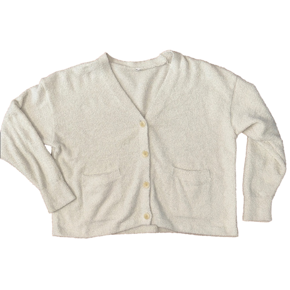 Uniqlo Fleece Sweater Sherpa Cardigan Size Large Button